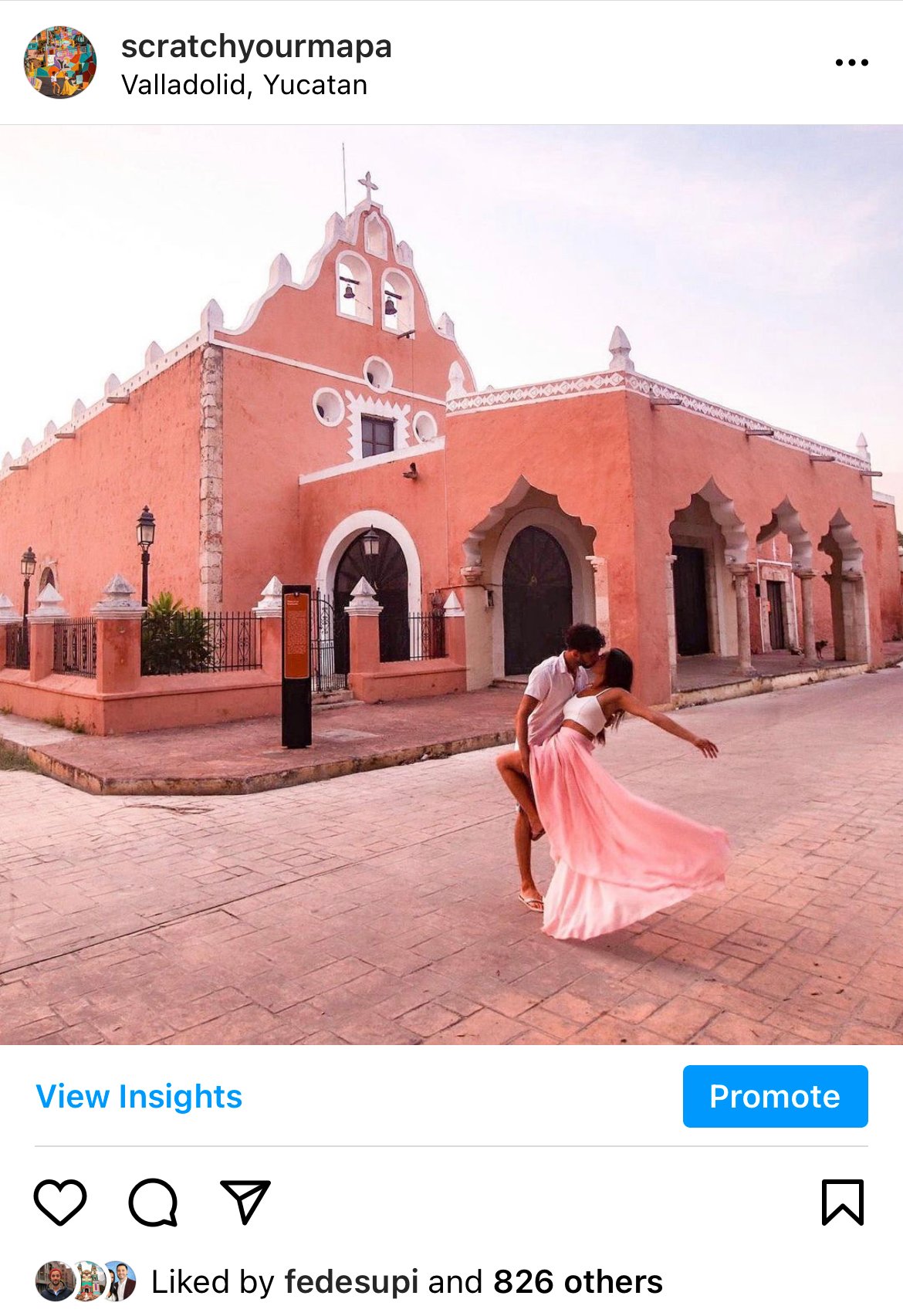 Valladolid Yucatan pink church SYM, colorful spots in Mexico