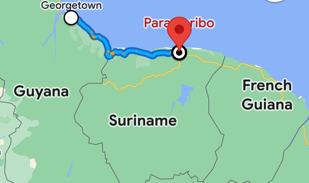 travel to Suriname from Guyana
