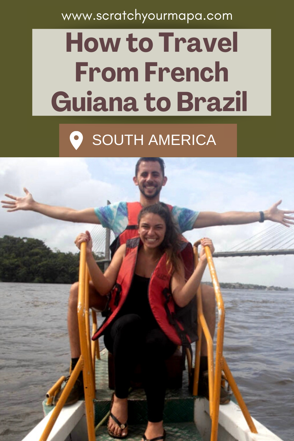 French Guiana Brazil Border Pin