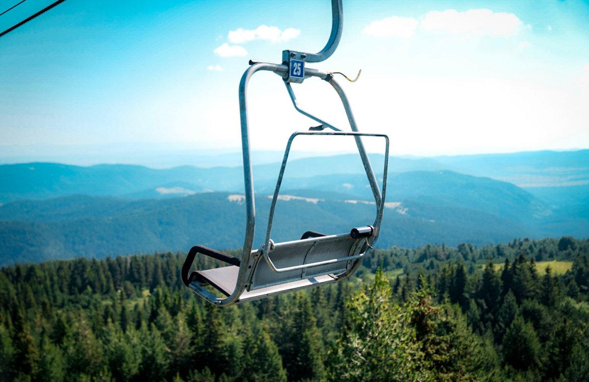 Chair lift at Seven Rila Lakes in Bulgaria