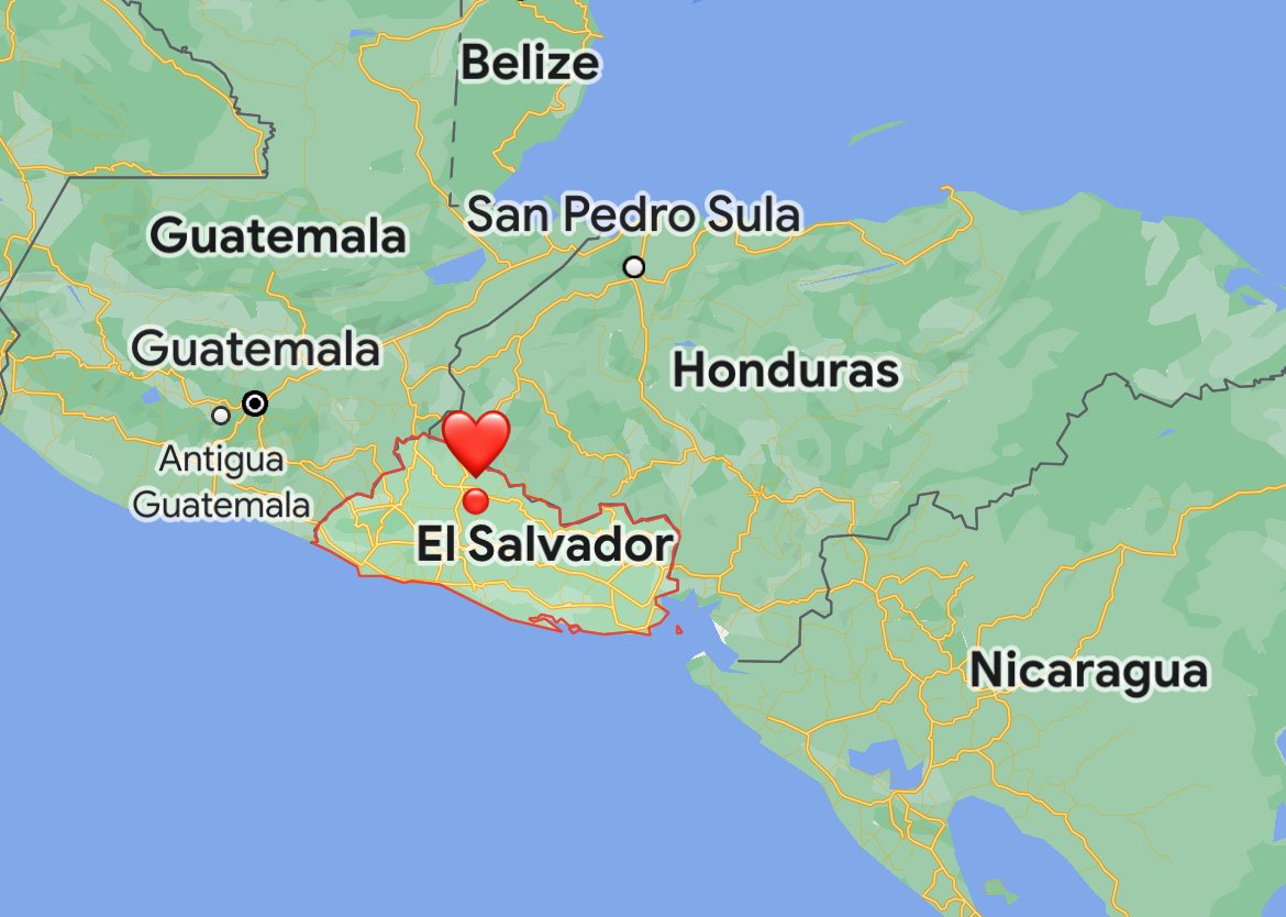 map from El Salvador