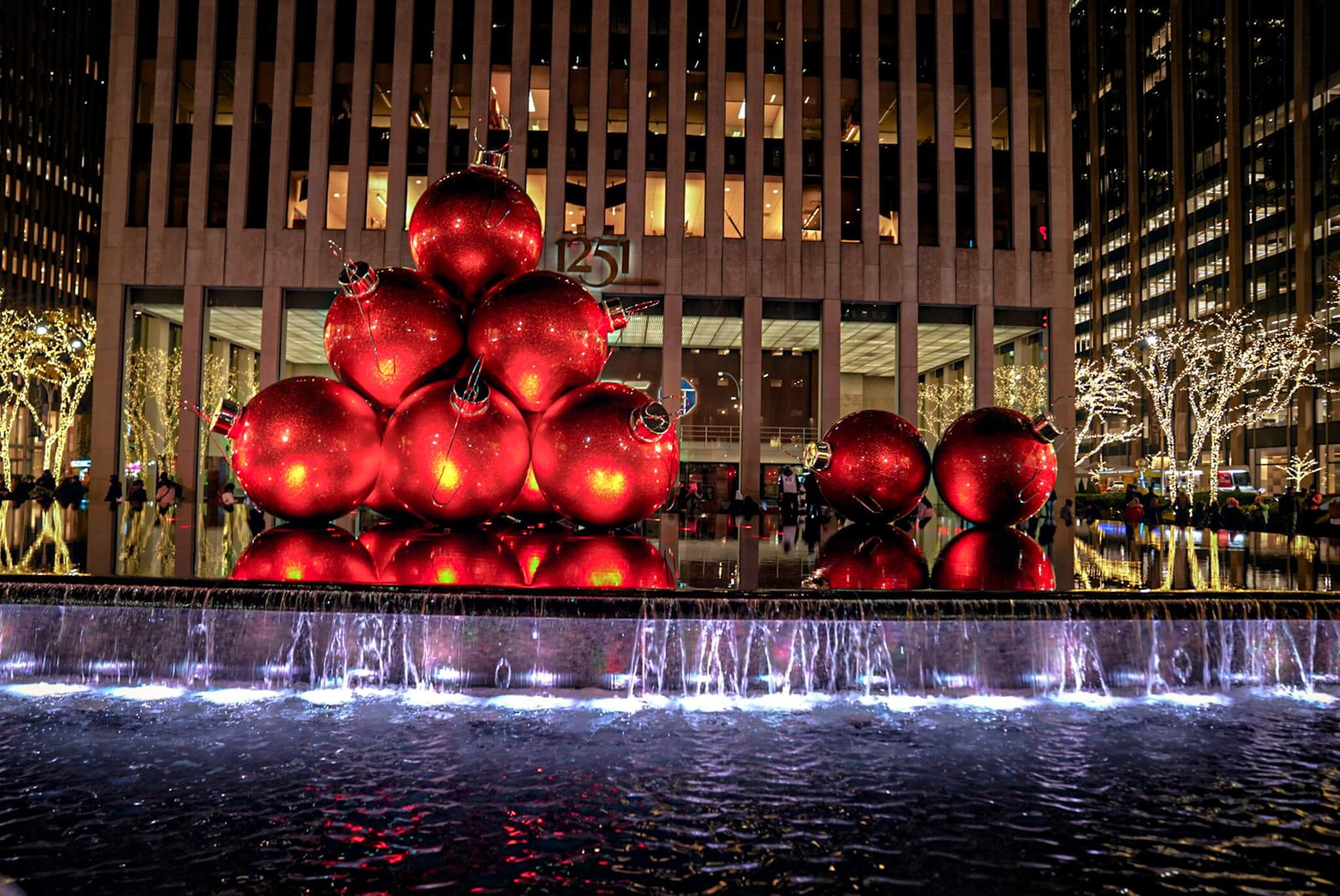 Christmas ornaments, Christmas tree lights in NYC