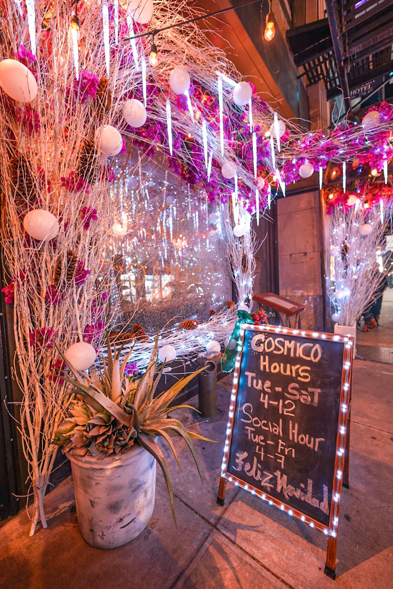 Cosmico, holiday bars in NYC, things to do in December in New York
