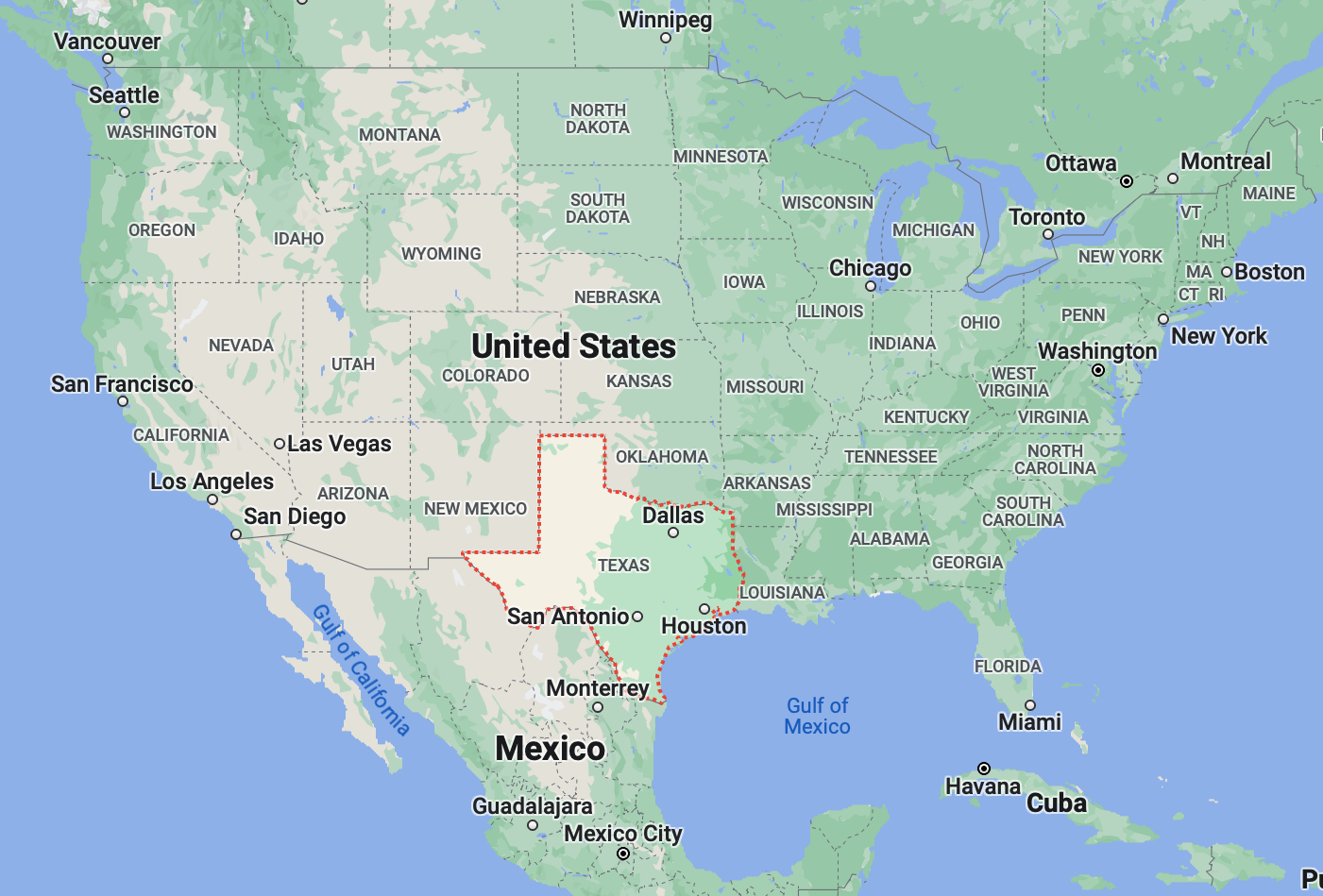 where is Texas on the map