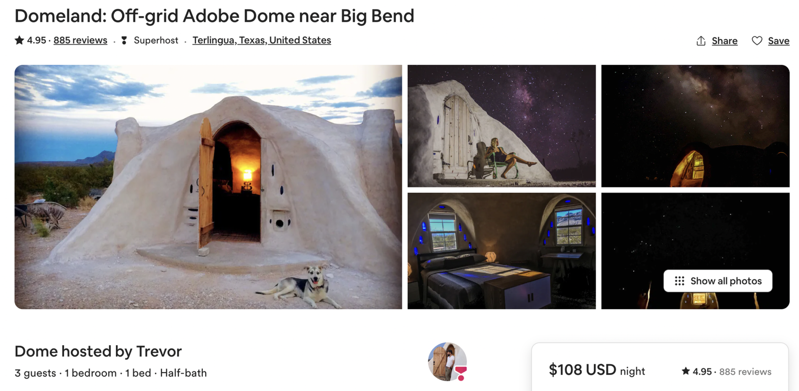 Dome Land, unique places to stay in Texas
