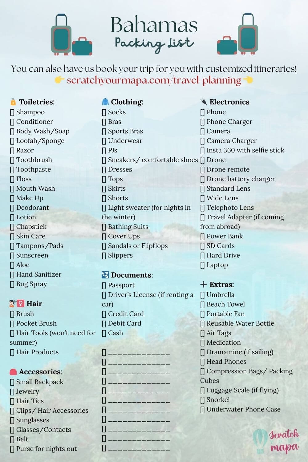Nassau Bahamas packing list