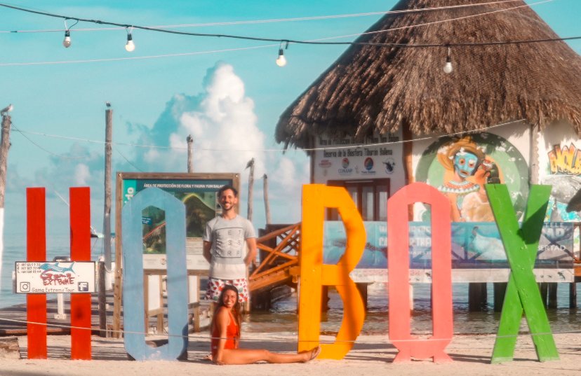 Holbox sign, colorful spots in Mexico