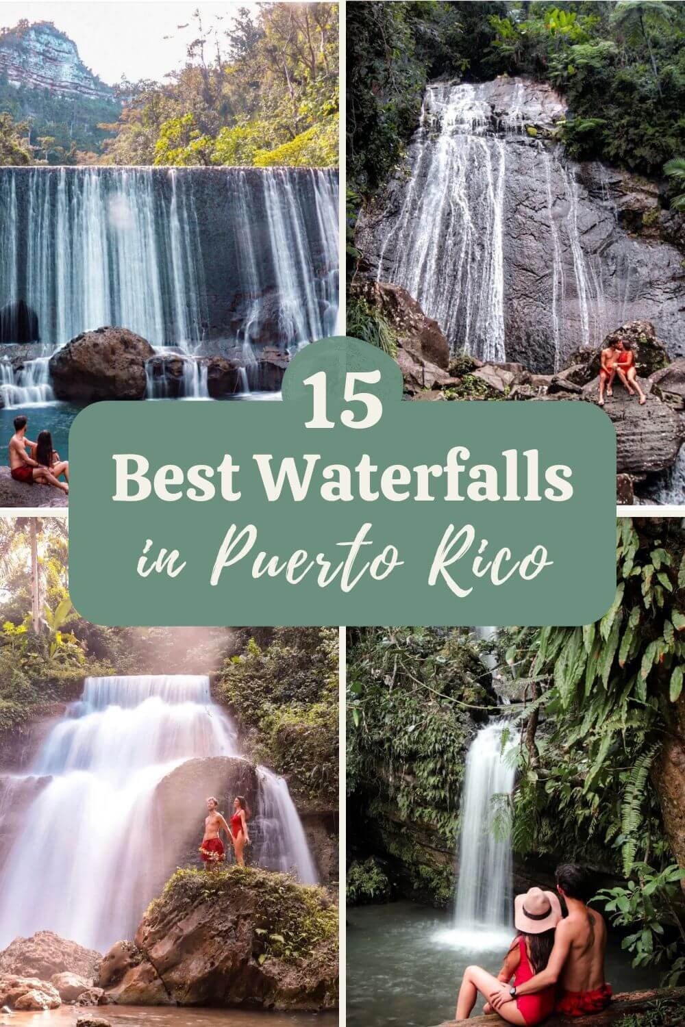 Waterfalls in Puerto Rico pin