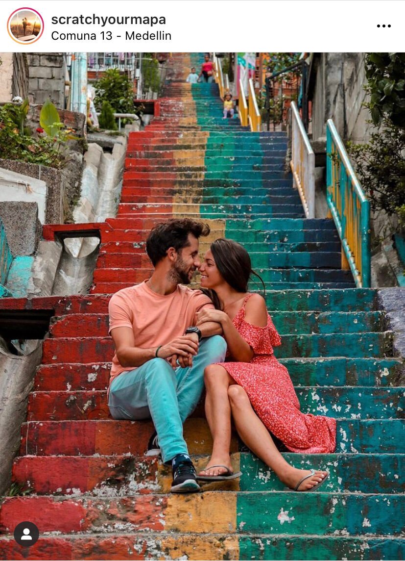 Comuna 13 Medellin rainbow stairs