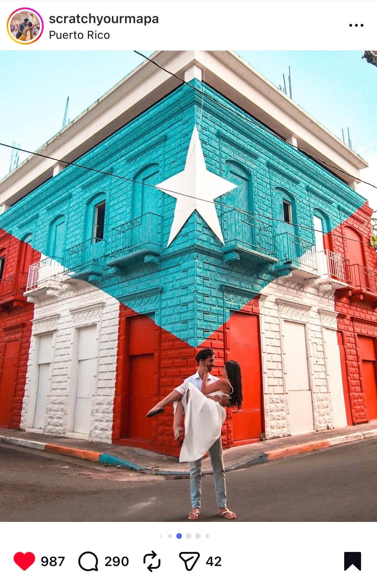 Utuado Puerto Rican Flag building Puerto Rican building in Utuado - most colorful places in Puerto Rico