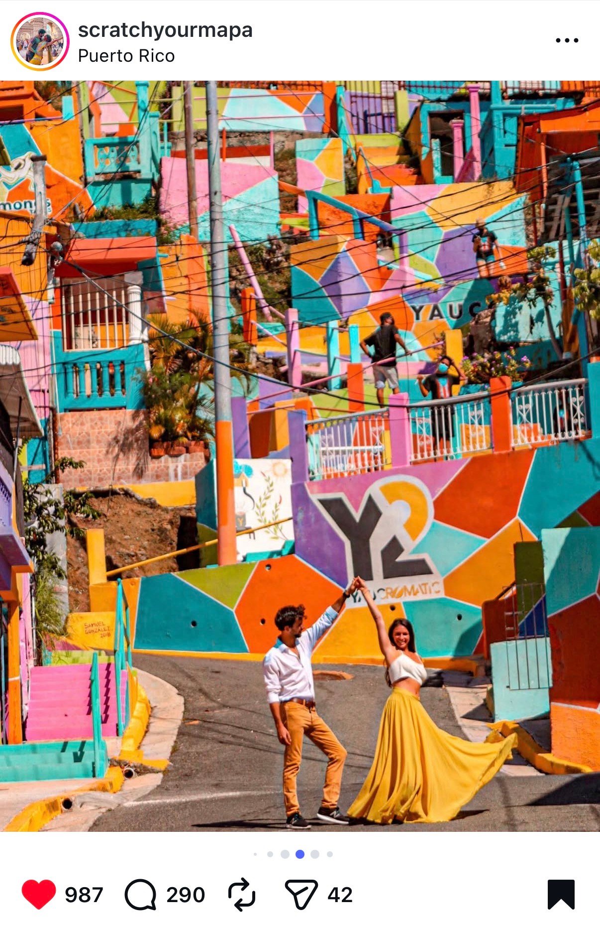 Yaucromatic in Puerto Rico - social media post by Scratch Your Mapa