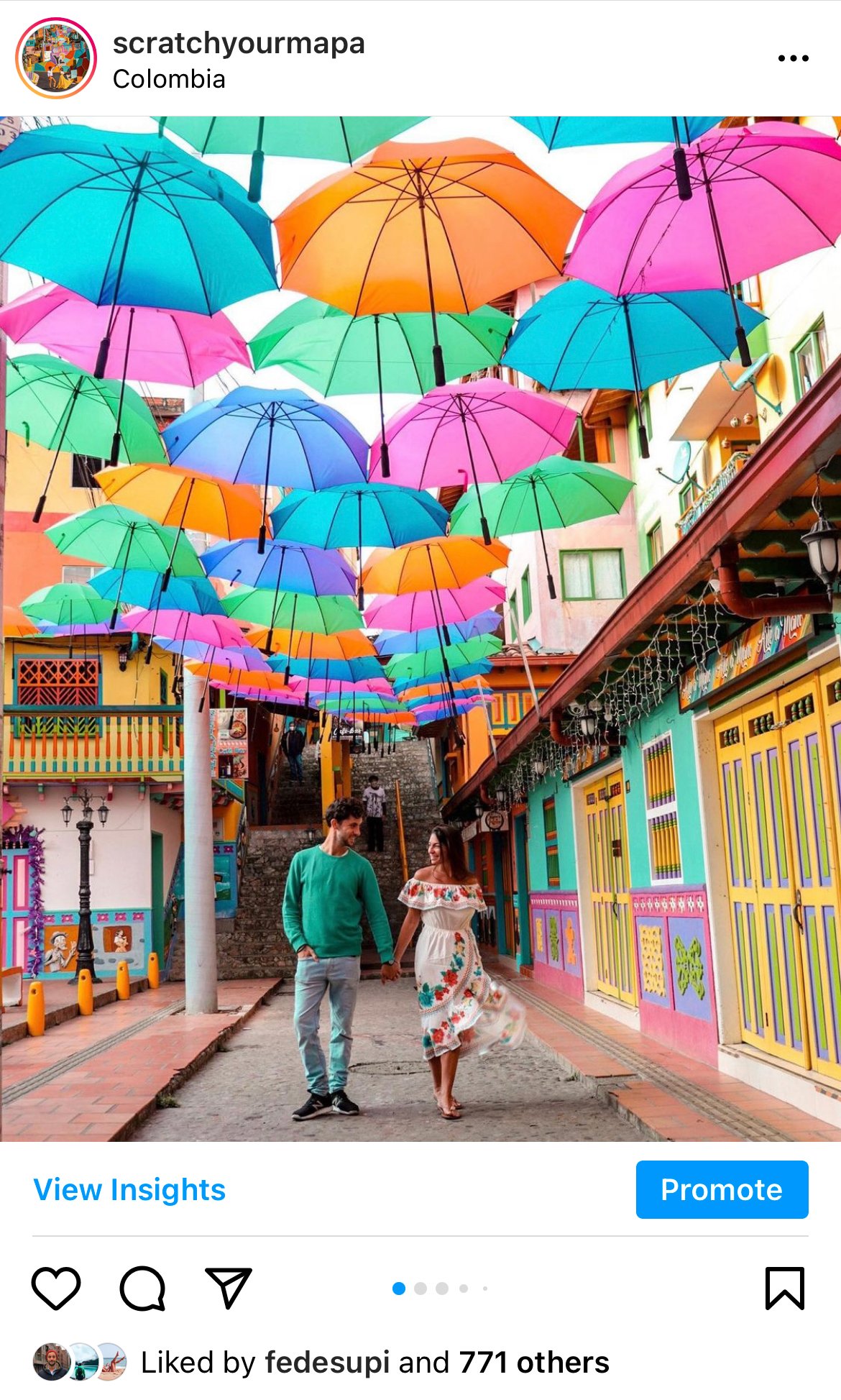 La Plazoleta umbrella street Guatape Colombia