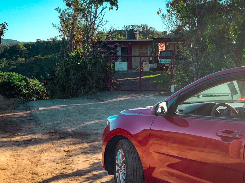 parking at the Cerro el Rodadero hike in Puerto Rico