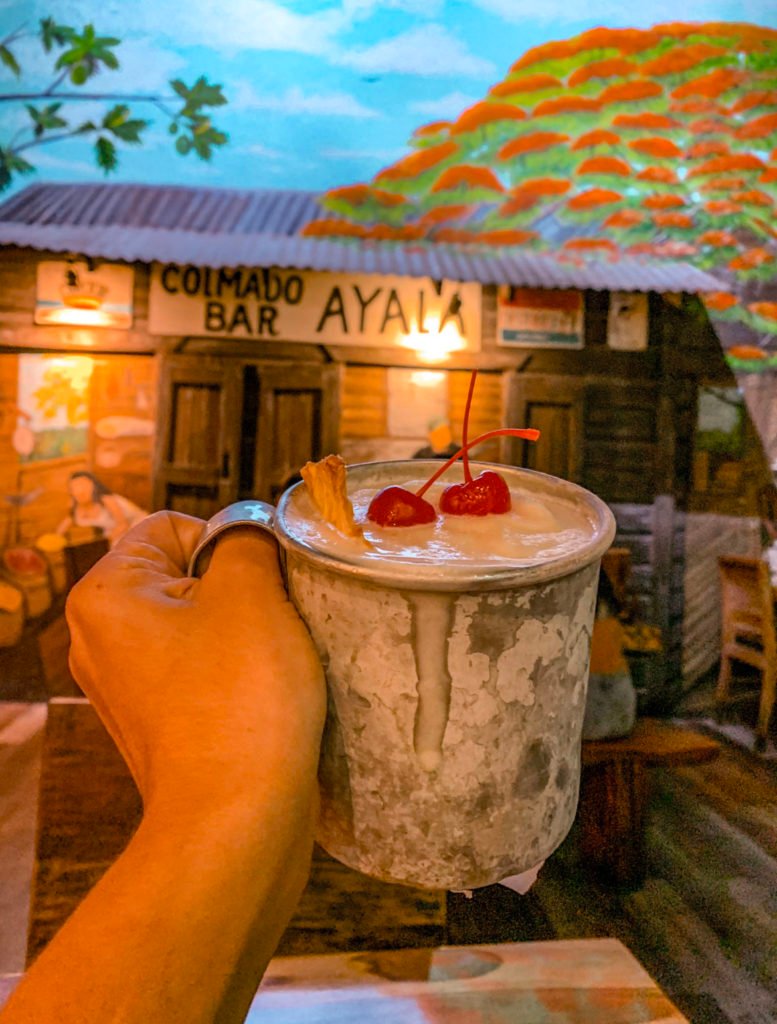 Pina colada at raices, best places to eat and drink in San Juan