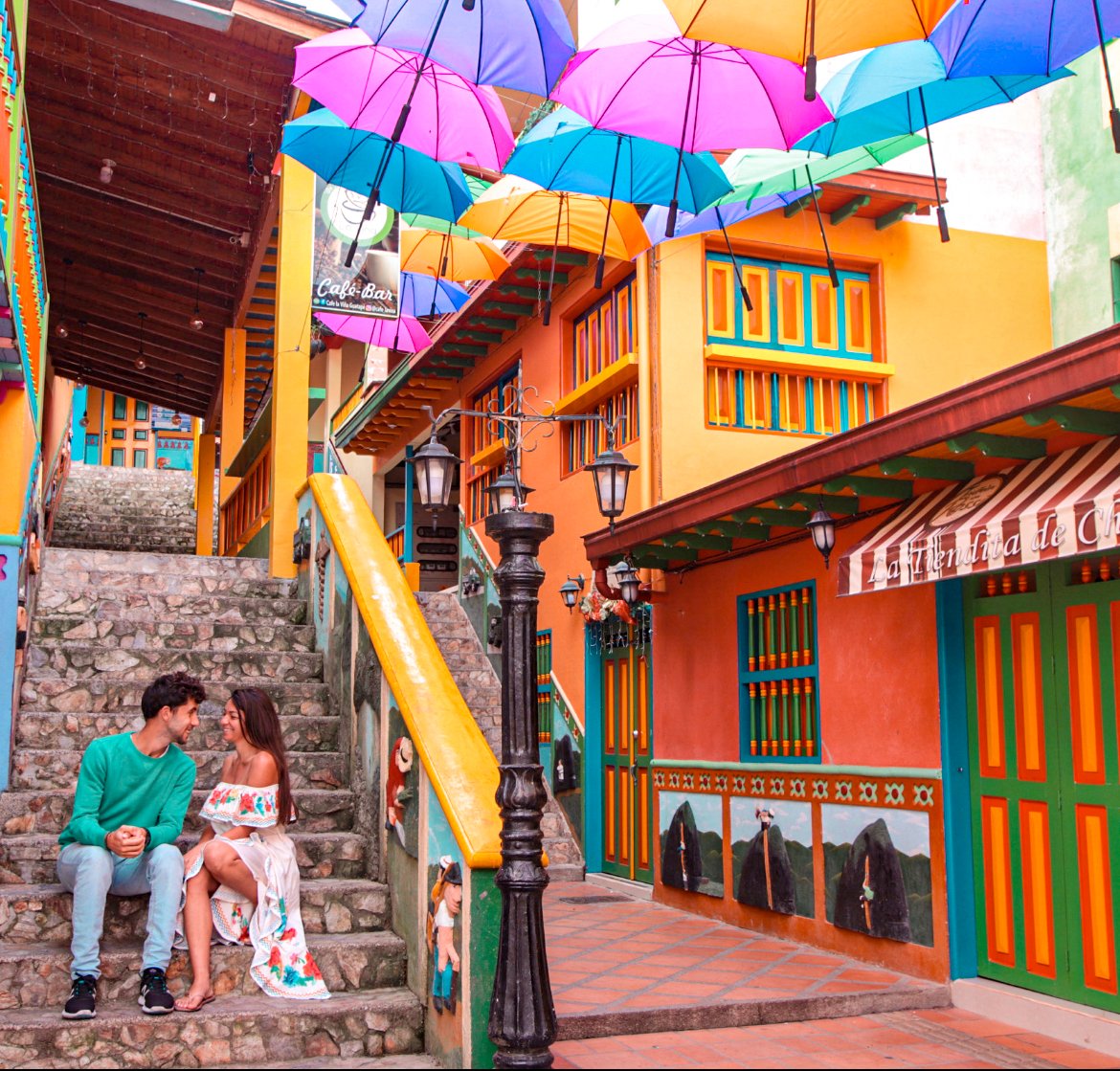 La Plazoleta in Guatape, colorful spots in Colombia