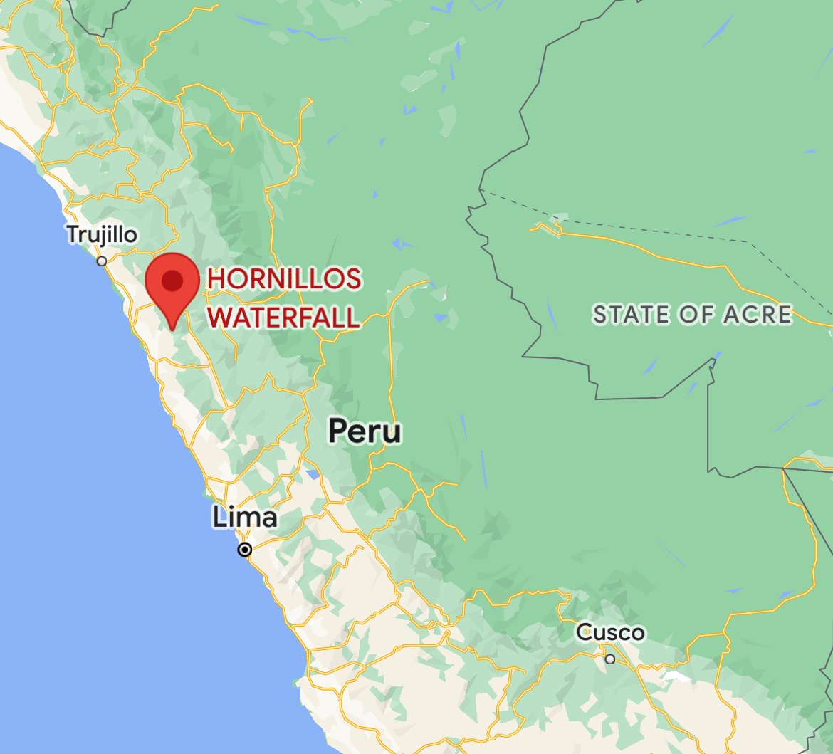 where is Catarata de Hornillos Waterfalls in Peru