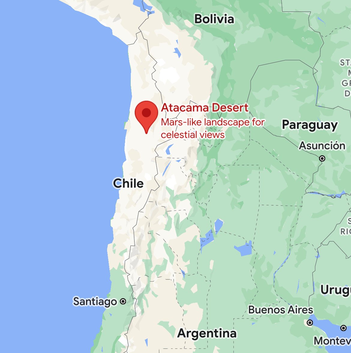 Where is the Atacama Desert in Chile