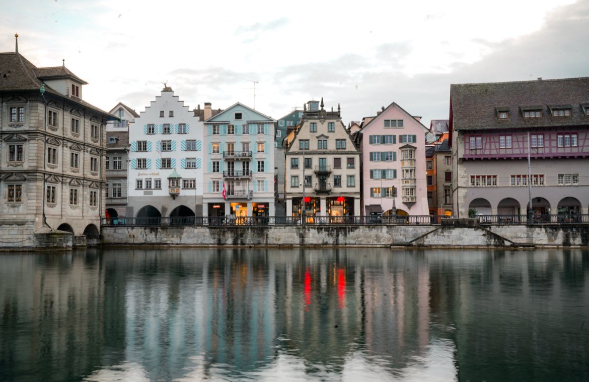 colorful houses in Zurich, Switzerland
