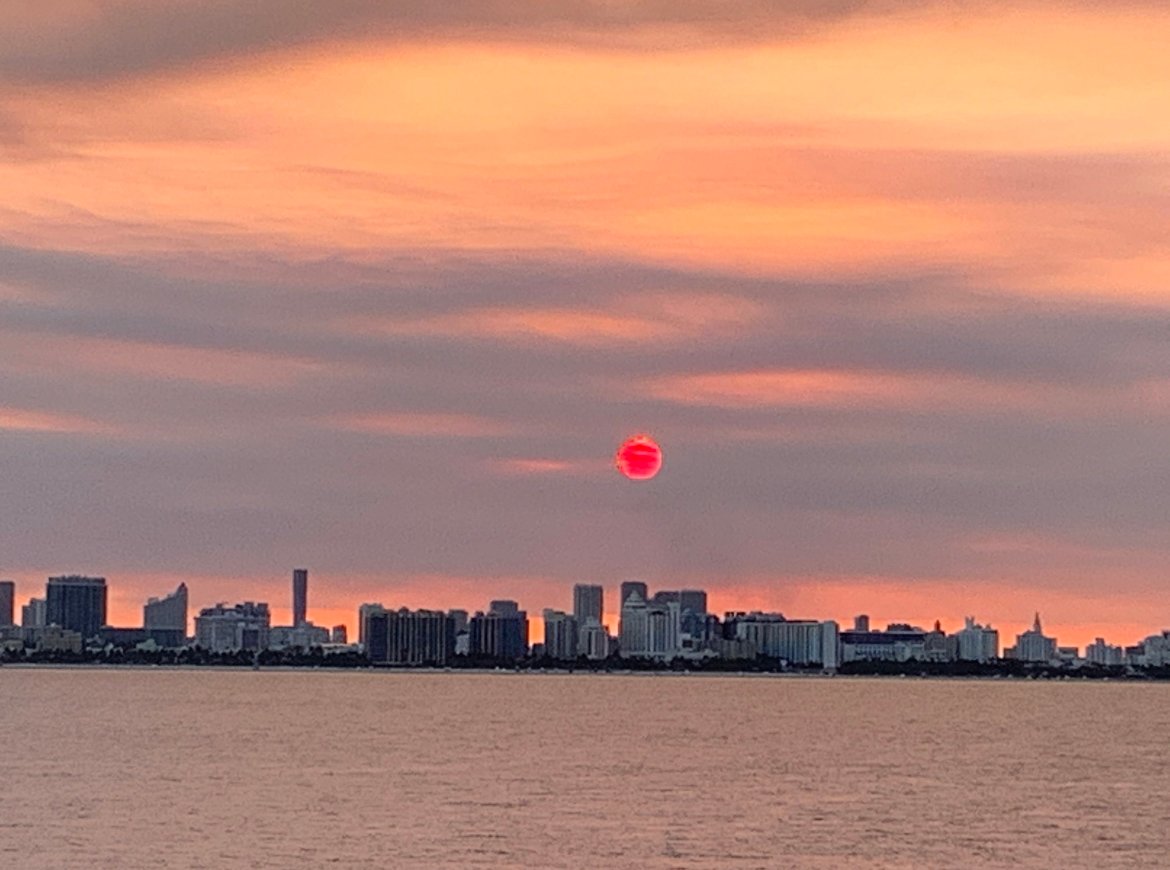 sunset over Miami