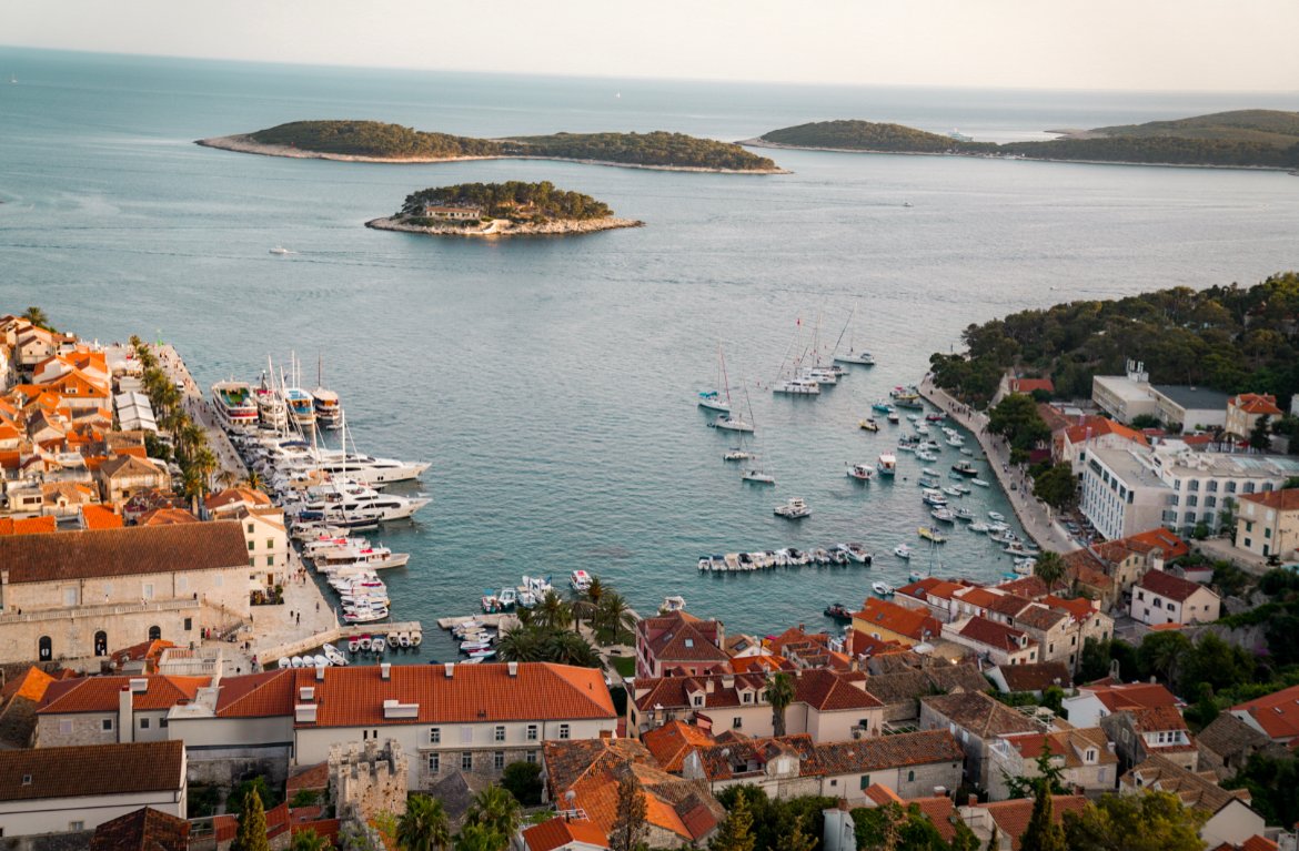 views from the fortress in Hvar in Croatia