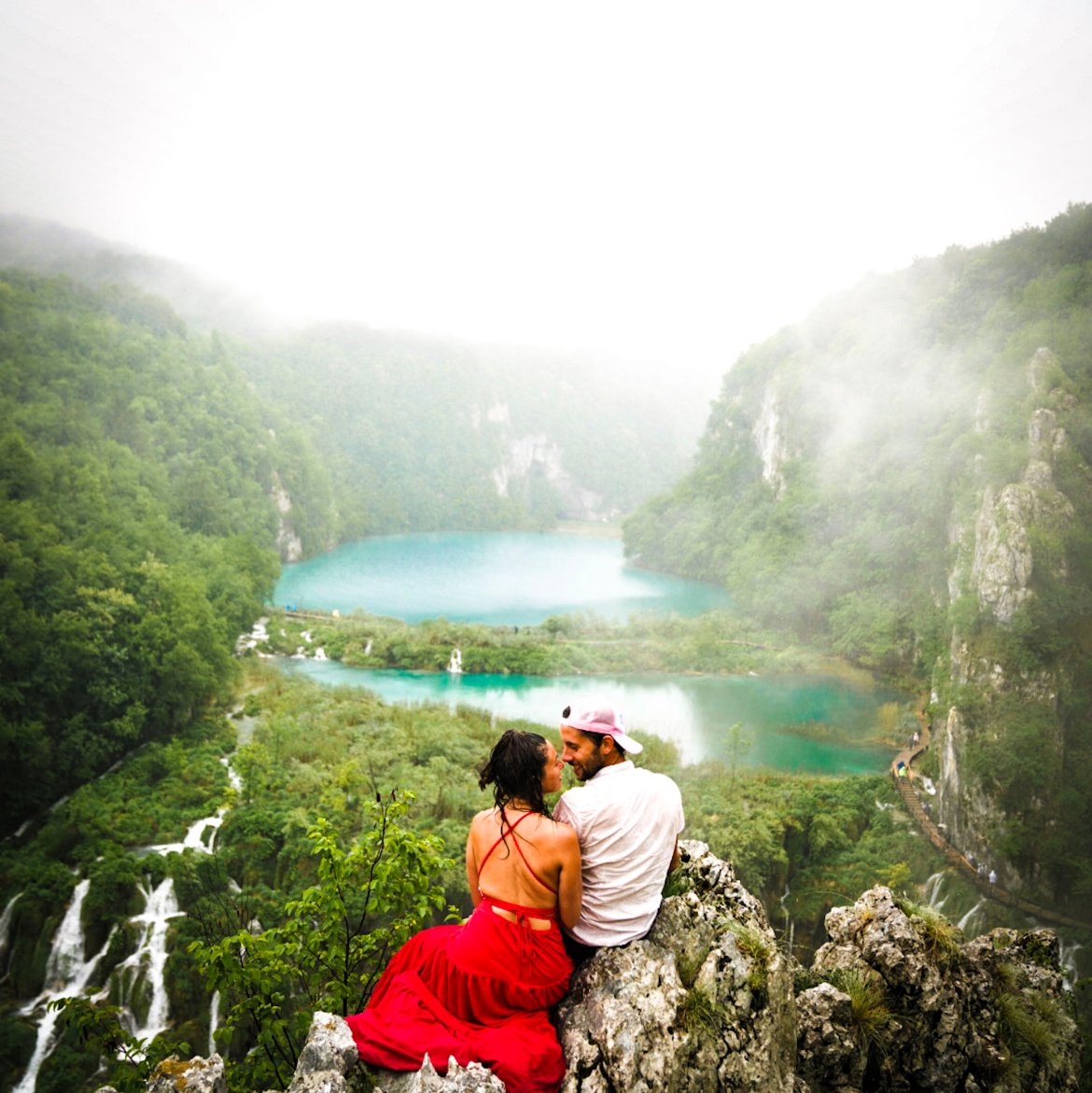 hidden view at Plitvice Lakes in Croatia