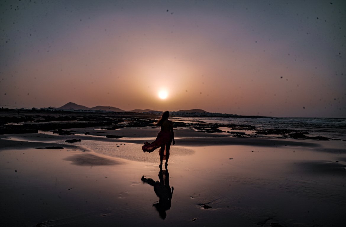 Sunset at Famara beach, things to see in the Canary Islands