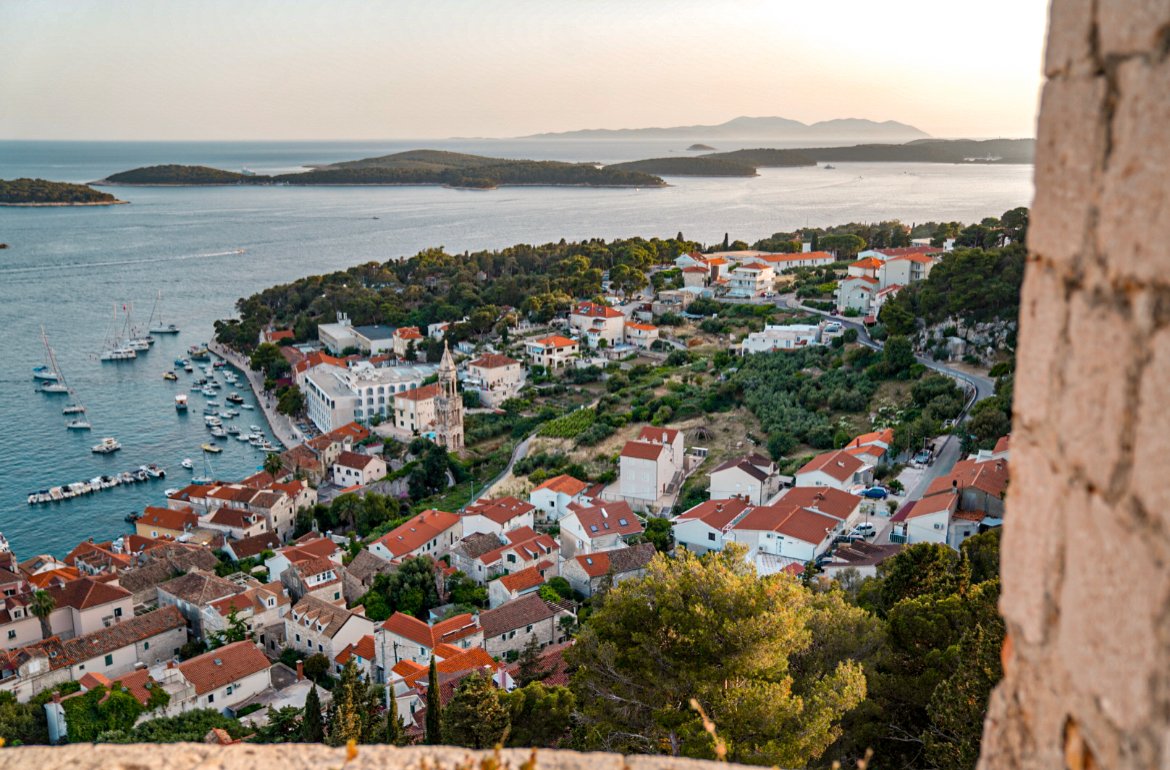 view of Hvar I Croatia from fortress