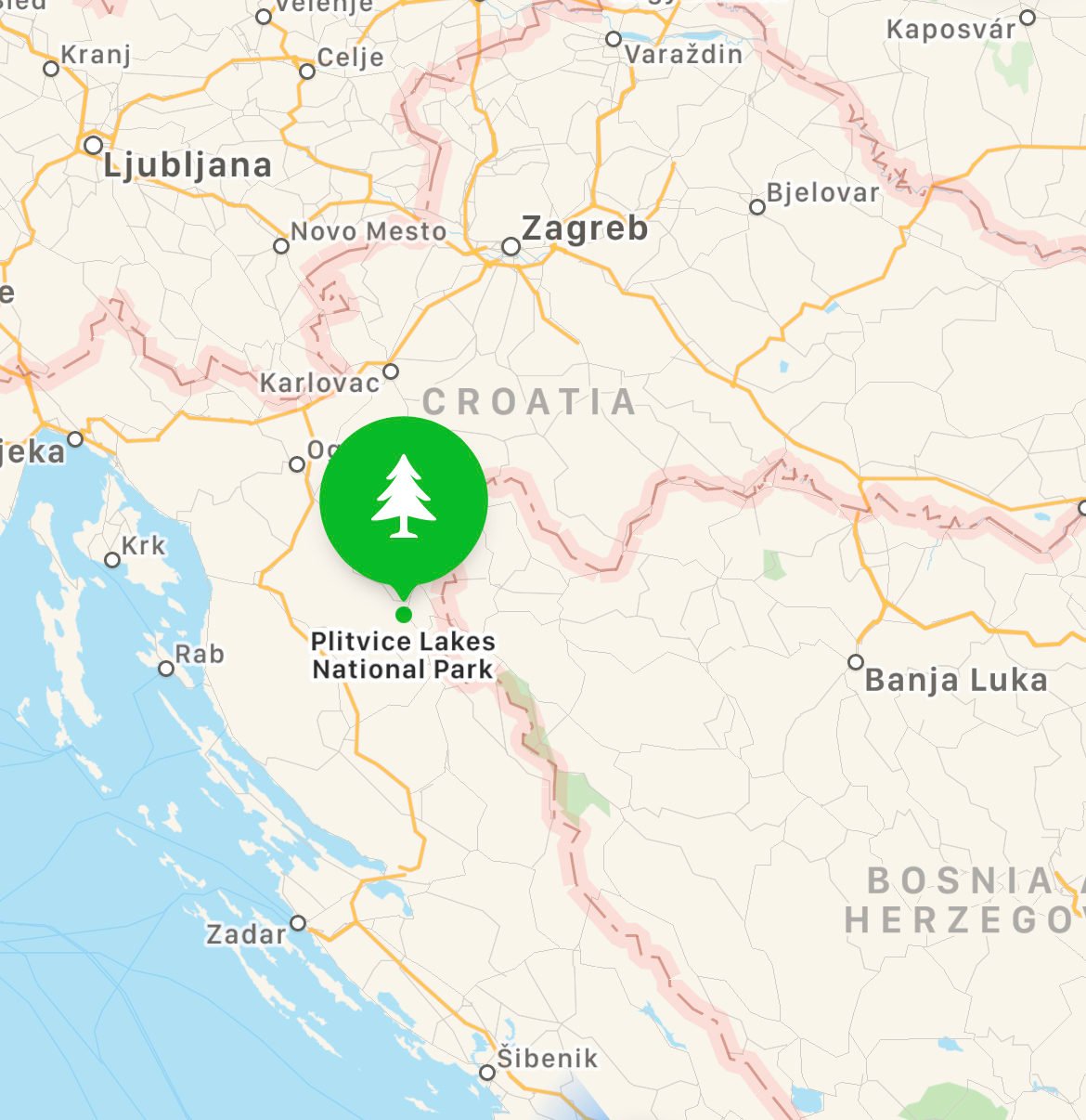where are Plitvice Lakes in Croatia