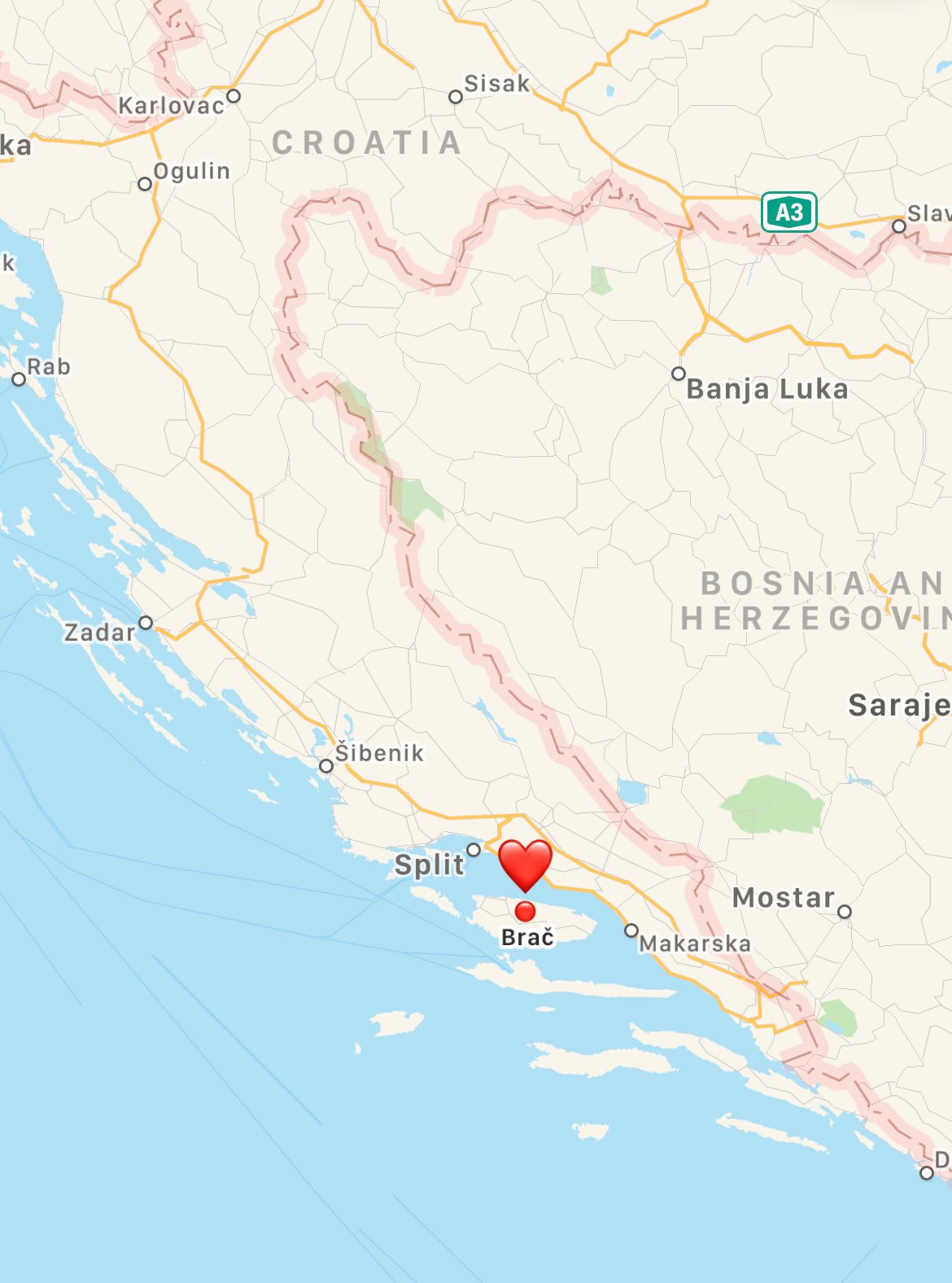 where is Brac island in Croatia