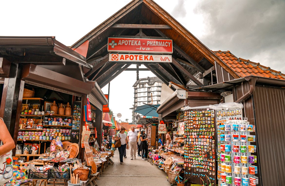 Market Zlatibor Serbia,  Albania, ways to be a more eco-friendly traveler
