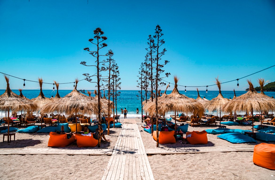 beach clubs Albanian riviera