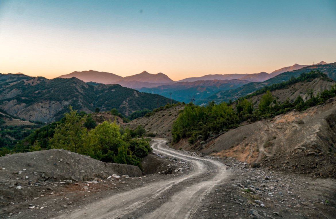 Driving to Osum Canyon in Albania
