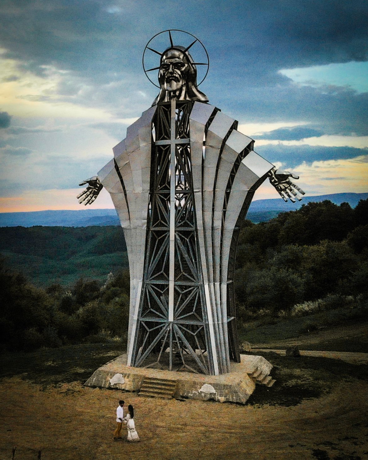 Heart of Jesus Statue. Transylvania in Romania