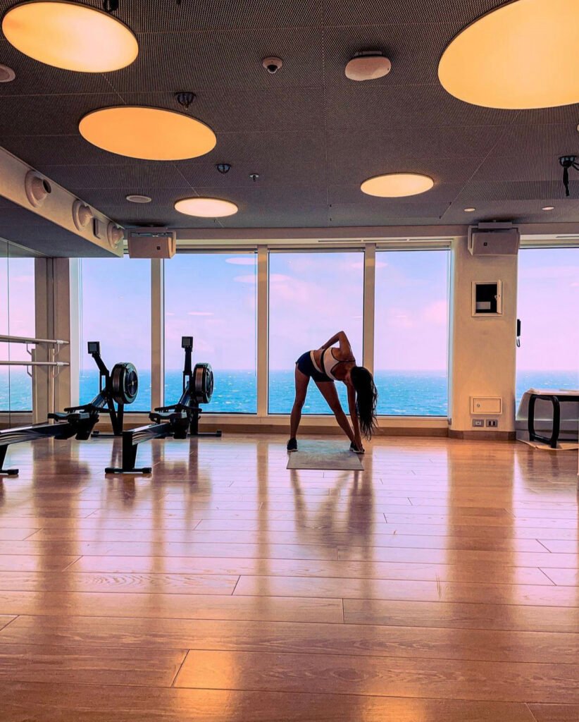 gym working on a cruise