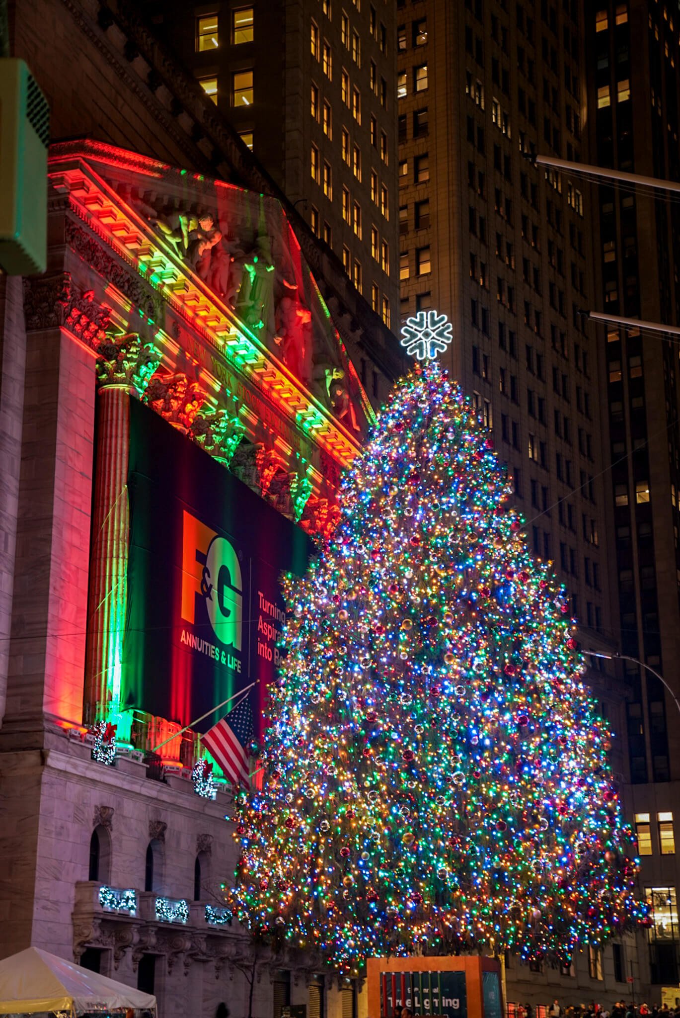 New York Stock Exchange - best Christmas trees in NYC