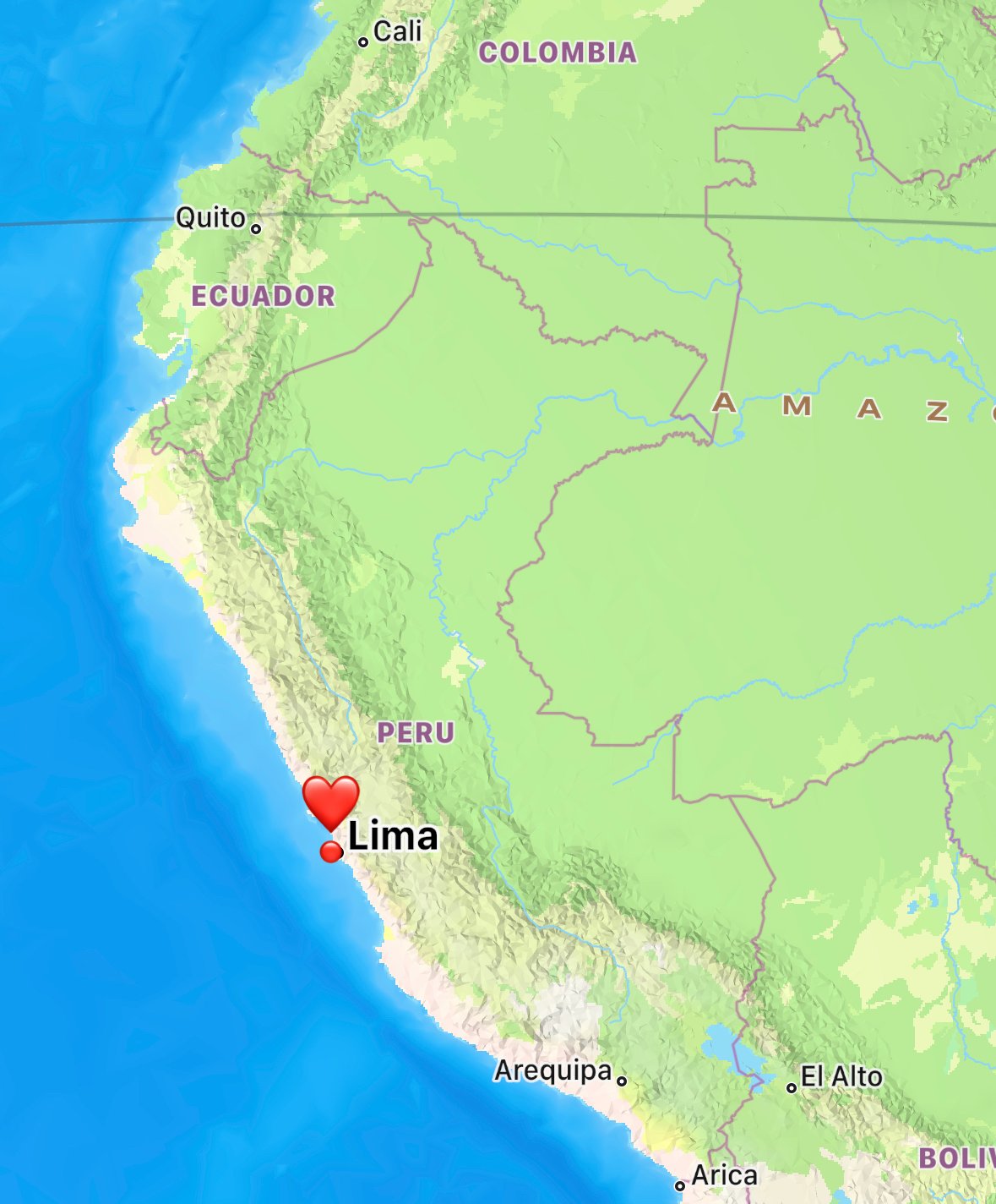 Lima Peru on the map