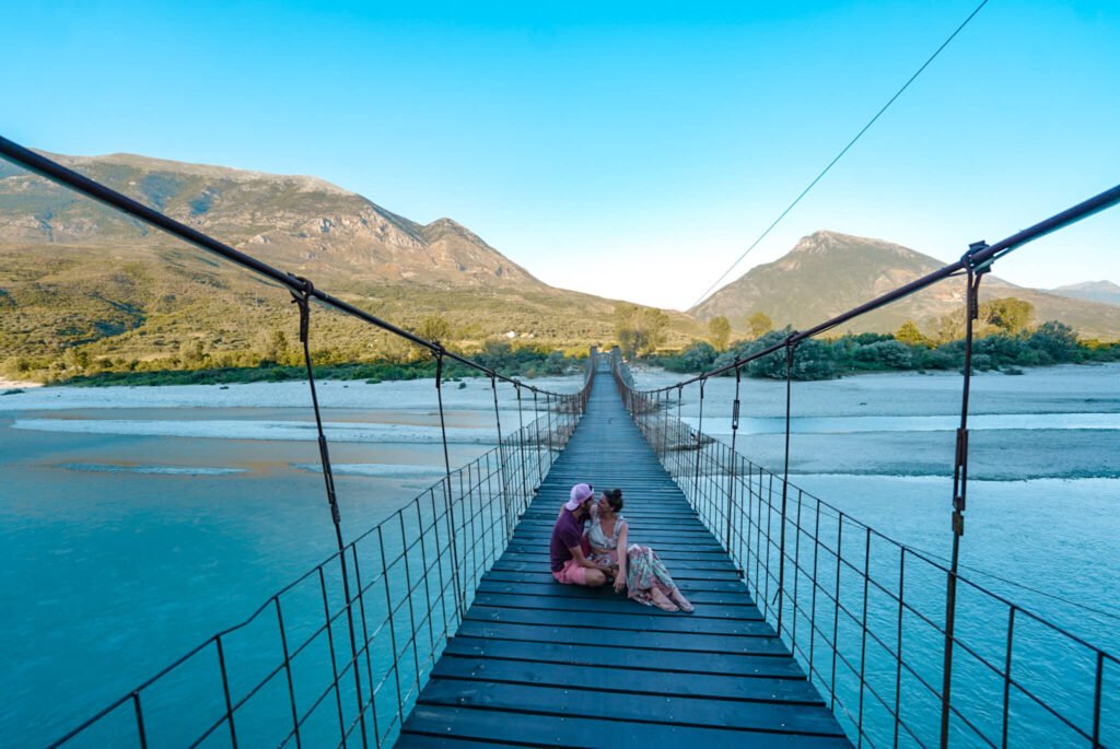bridge over Vjose river, travel in Albania