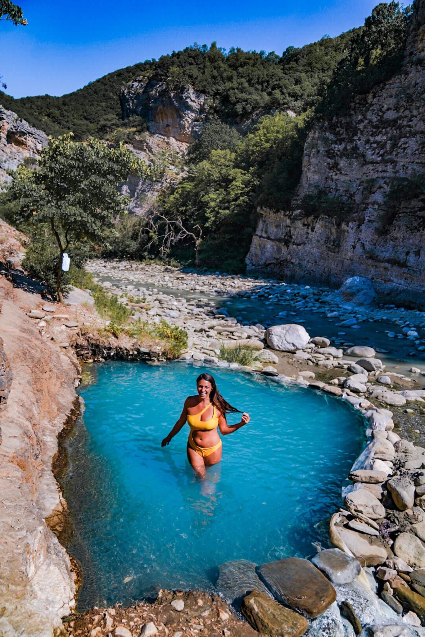 secret blue pool in Albania