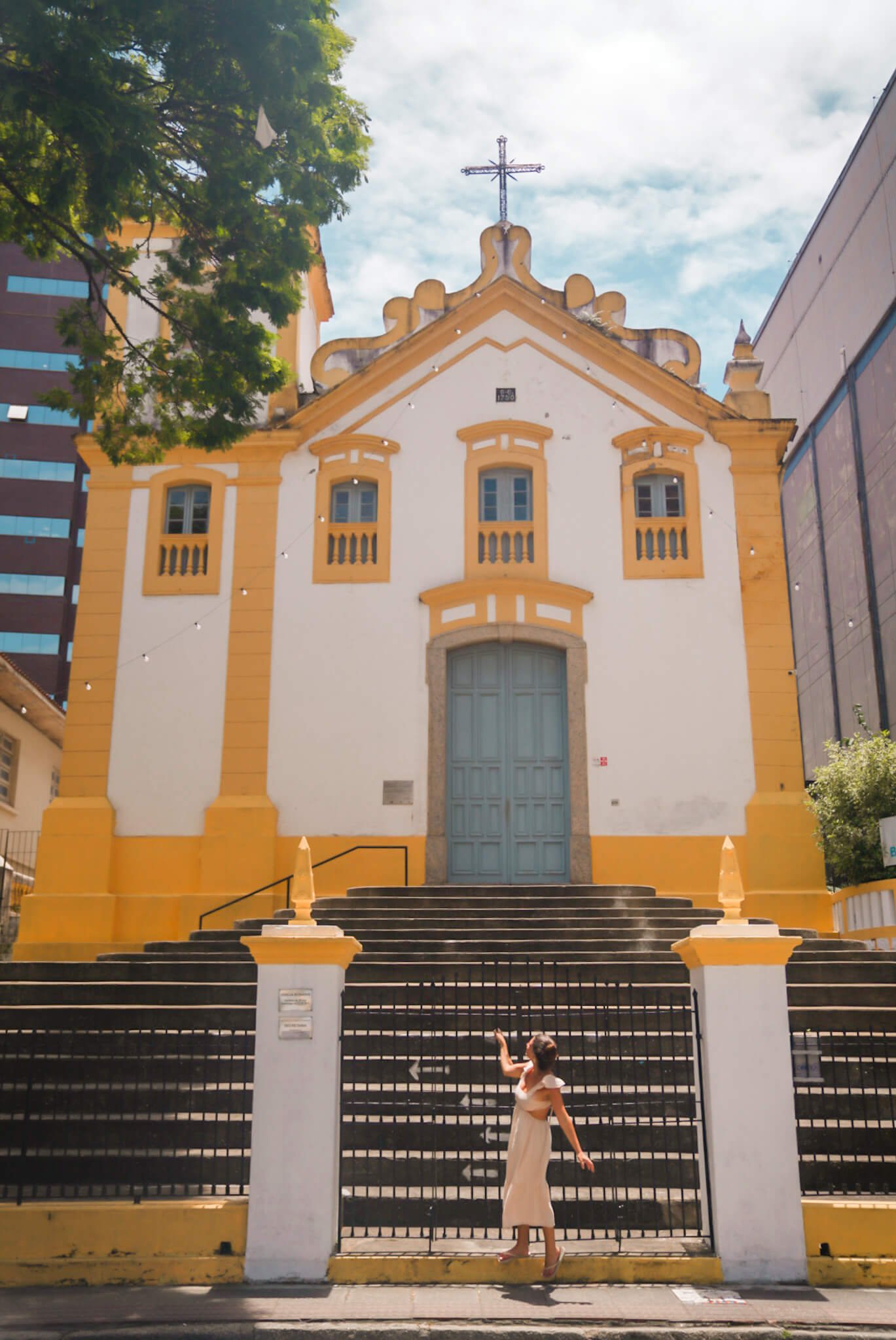 yellow church in Florianopolis, things to do in Florianopolis, Brazil