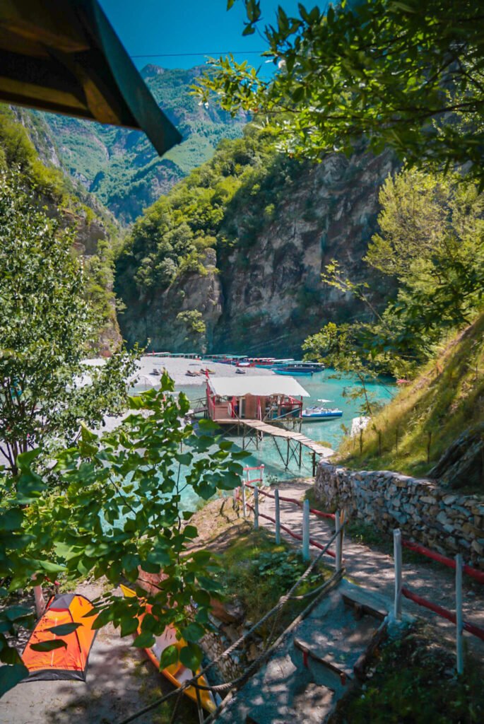 camping at Lumi i Shales in Albania