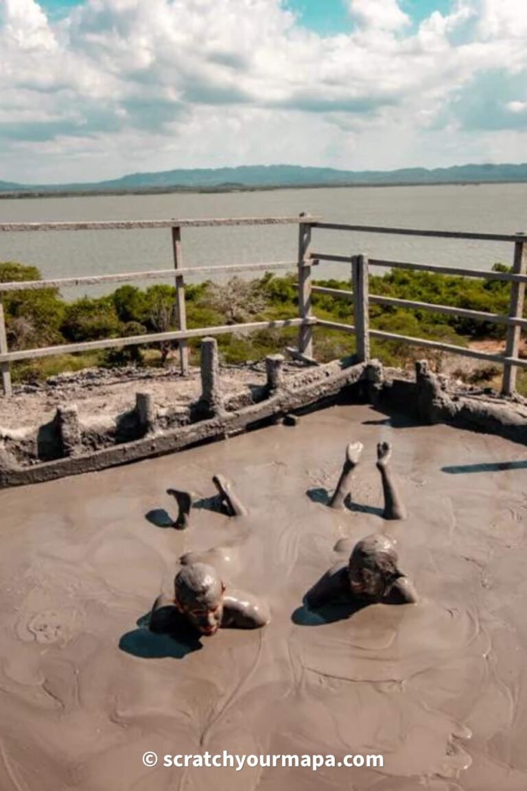 Swimming in the Mud Crater of Volcano El Totumo