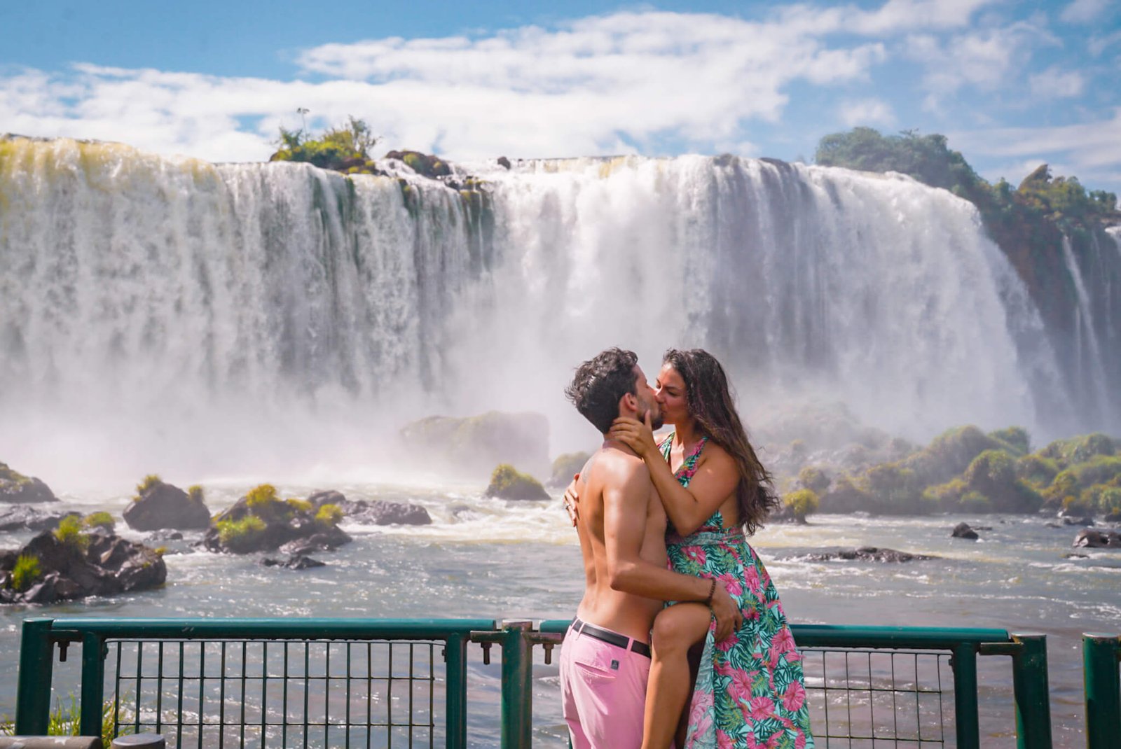 Danni and Fede at the Brazil side of Iguazu Falls final platform