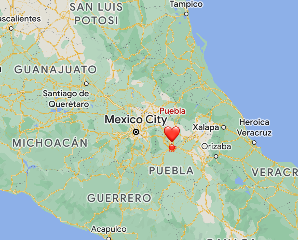 where is Puebla located on the map