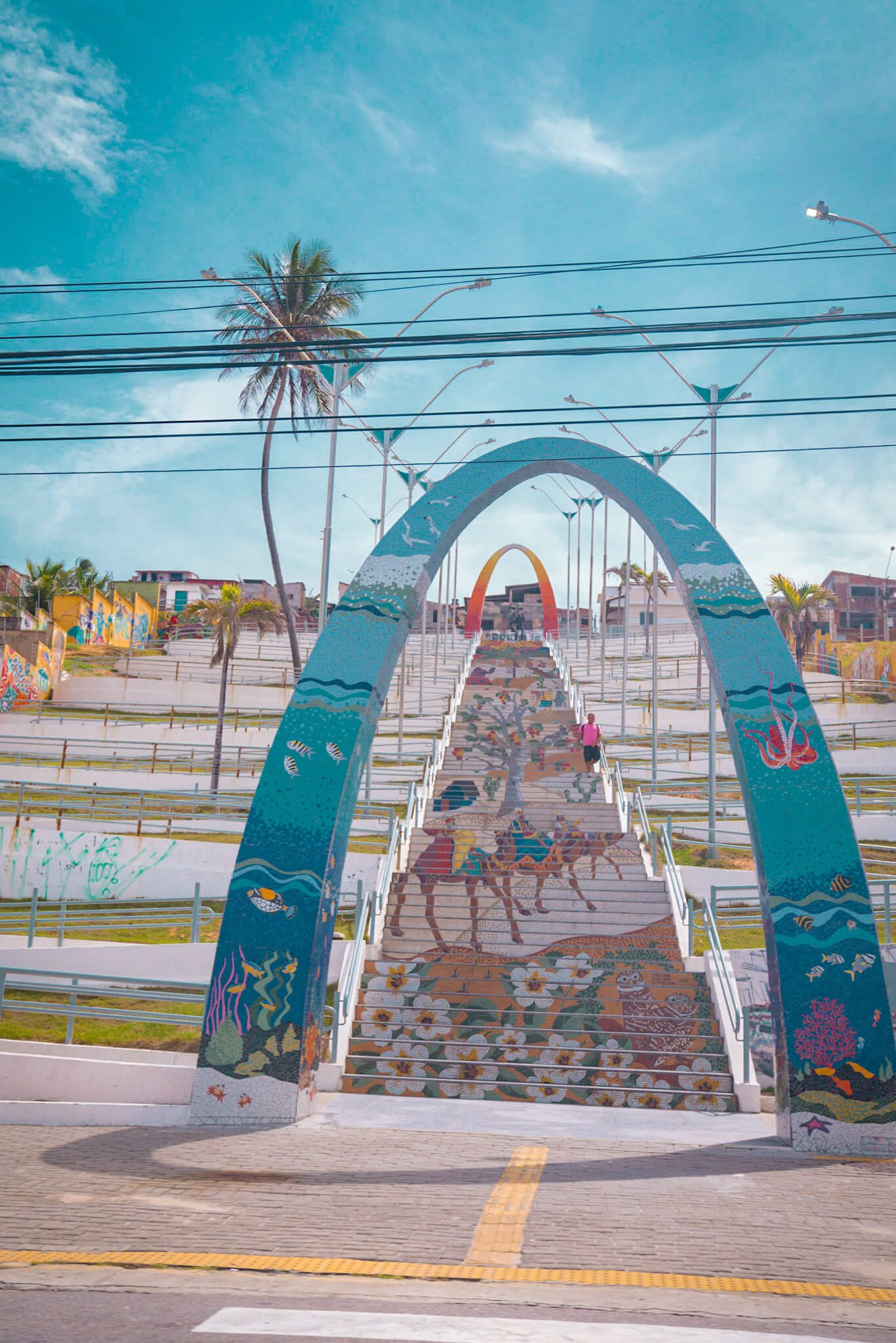 Colorful stairs in Natal, Brazil