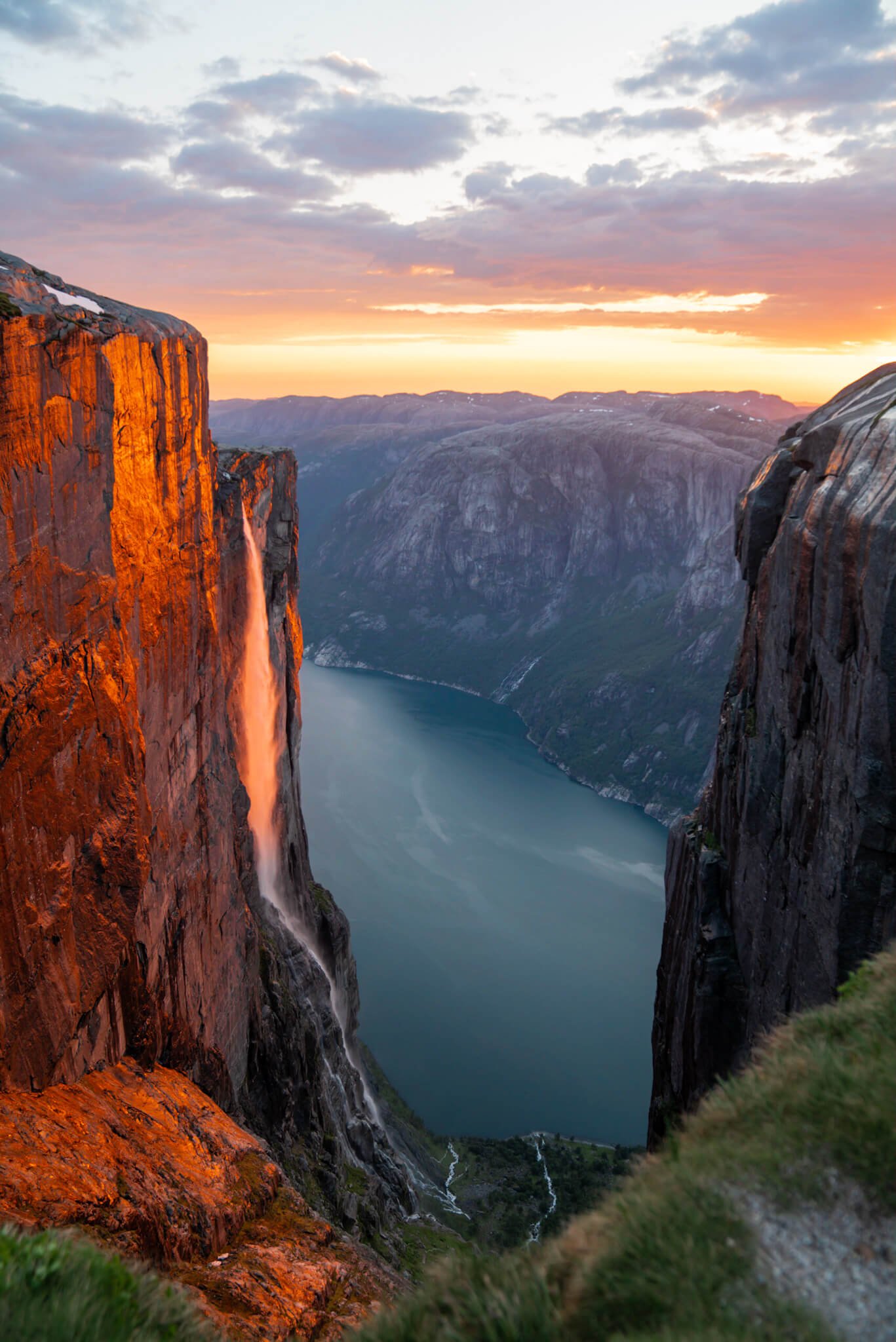 hiking during the midnight sun in Norway