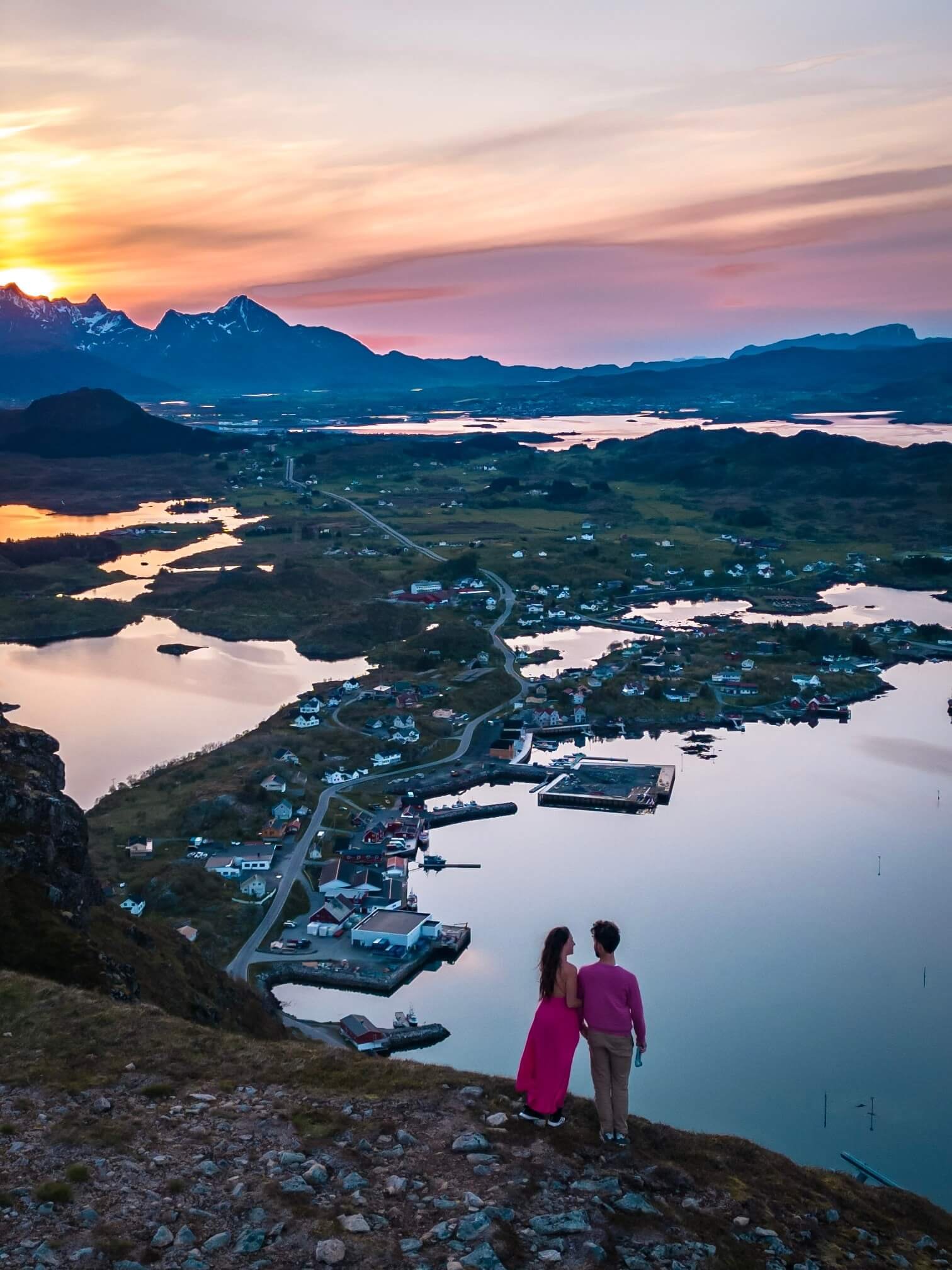 hiking during the midnight sun in Norway