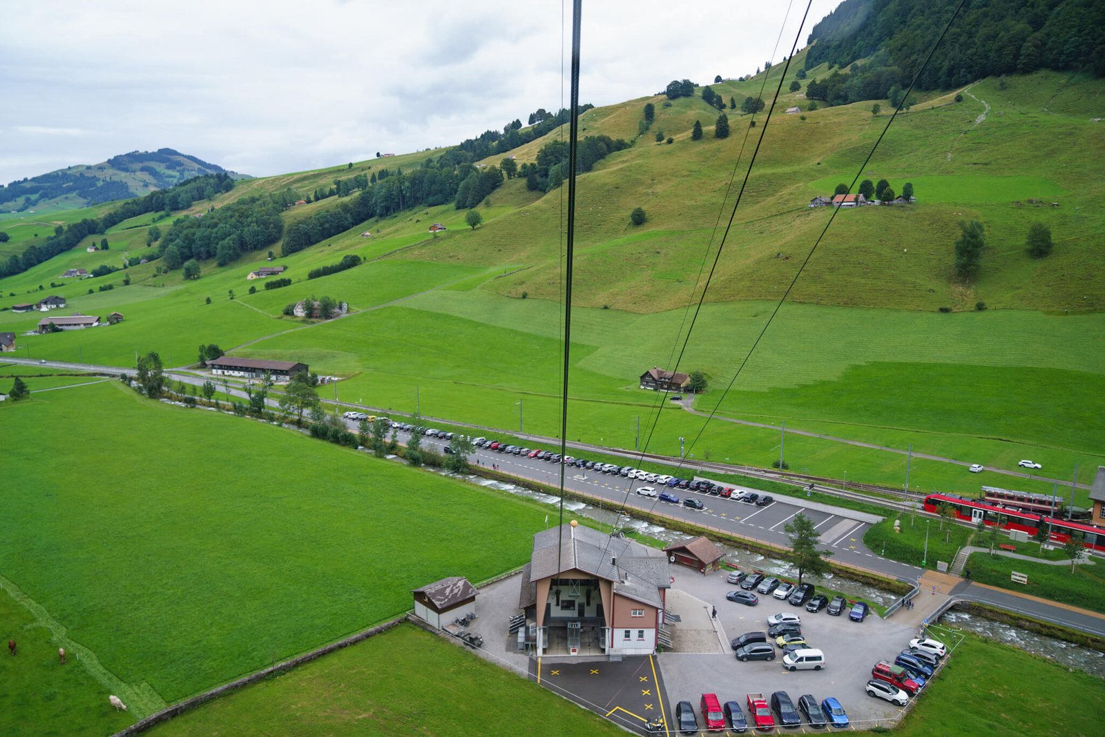 views from the Wasserauen cable car to Schafler Ridge