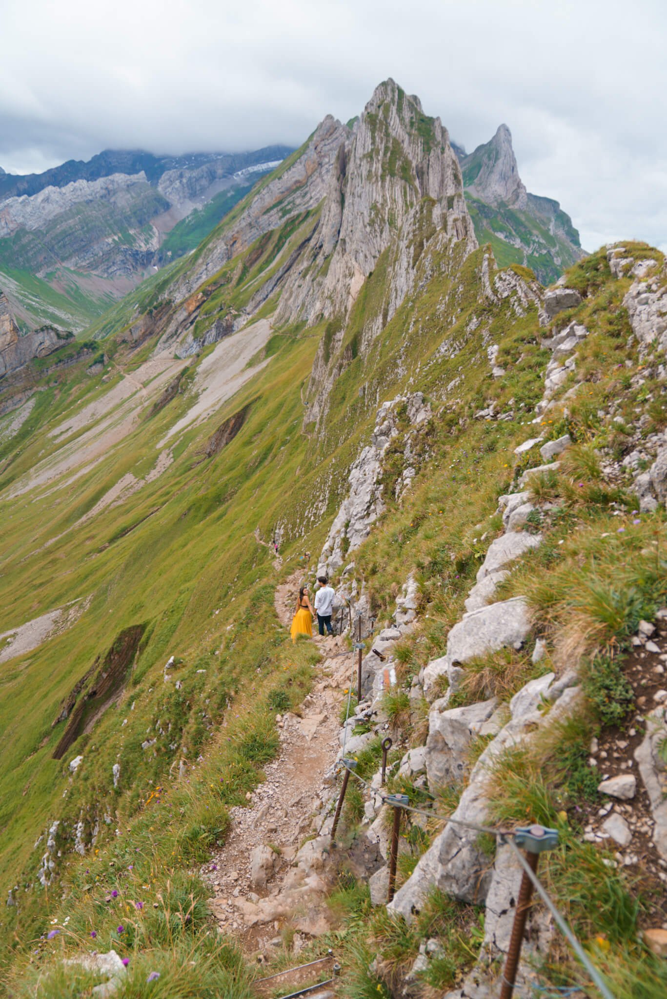 walking along Schafler Ridge in Switzerland