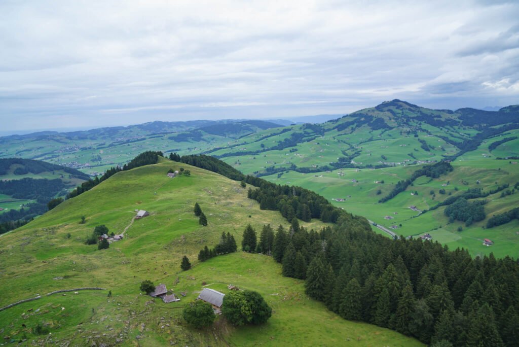 views from the Wasserauen cable car to Schafler Ridge