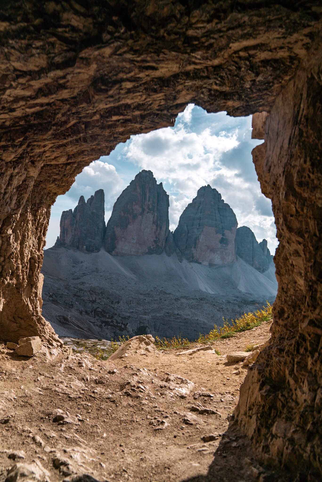 natural rock windows at Tre Cime di Lavaredo